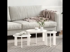 Sale Mesa de centro 3 pcs 47.5x47.5x27 cm Branco