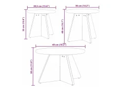 Mesa de centro 3 pcs 49x49x30 cm^ Mesa De Centro