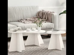 Mesa de centro 3 pcs 49x49x30 cm^ Mesa De Centro
