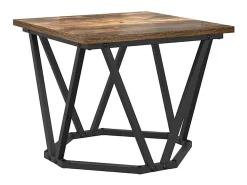 New Mesa de centro 3 pcs Carvalho fumado 50x50x40 cm Castanho