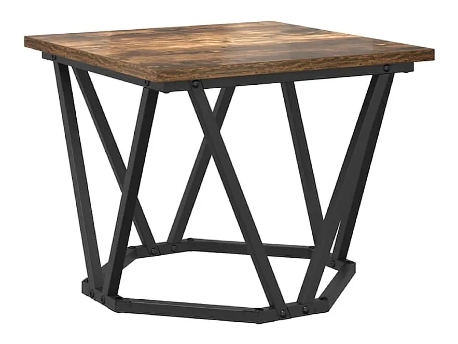New Mesa de centro 3 pcs Carvalho fumado 50x50x40 cm Castanho