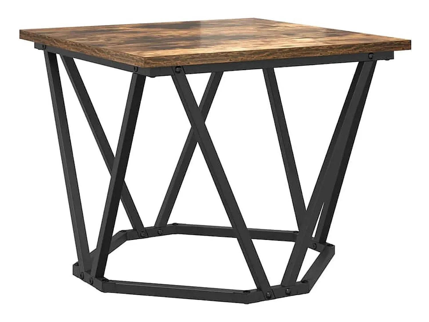 New Mesa de centro 3 pcs Carvalho fumado 50x50x40 cm Castanho