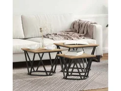 Best Mesa de centro 3 pcs carvalho artisiano 50x50x40 cm Castanho