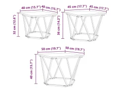 Best Mesa de centro 3 pcs carvalho artisiano 50x50x40 cm Castanho