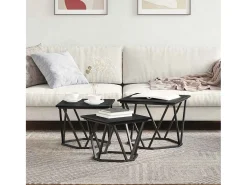 Mesa de centro 3 pcs Carvalho 50x50x40 cm^ Mesa De Centro