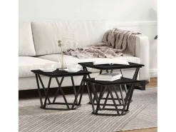 Mesa de centro 3 pcs Carvalho 50x50x40 cm^ Mesa De Centro