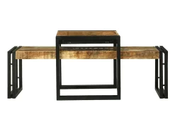 Mesa De Centro|vidaxl Mesa de centro 2 pcs Madeira de manga maciça Castanho