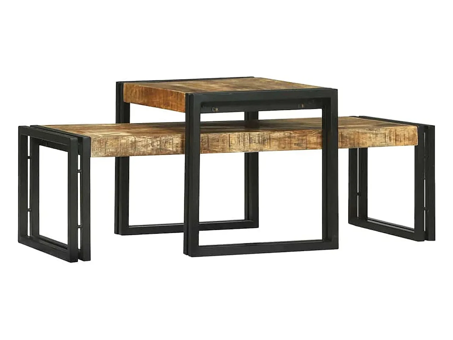 Mesa De Centro|vidaxl Mesa de centro 2 pcs Madeira de manga maciça Castanho
