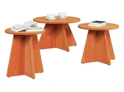 Mesa de centro 3 pcs -mel 49x49x30 cm^ Mesa De Centro