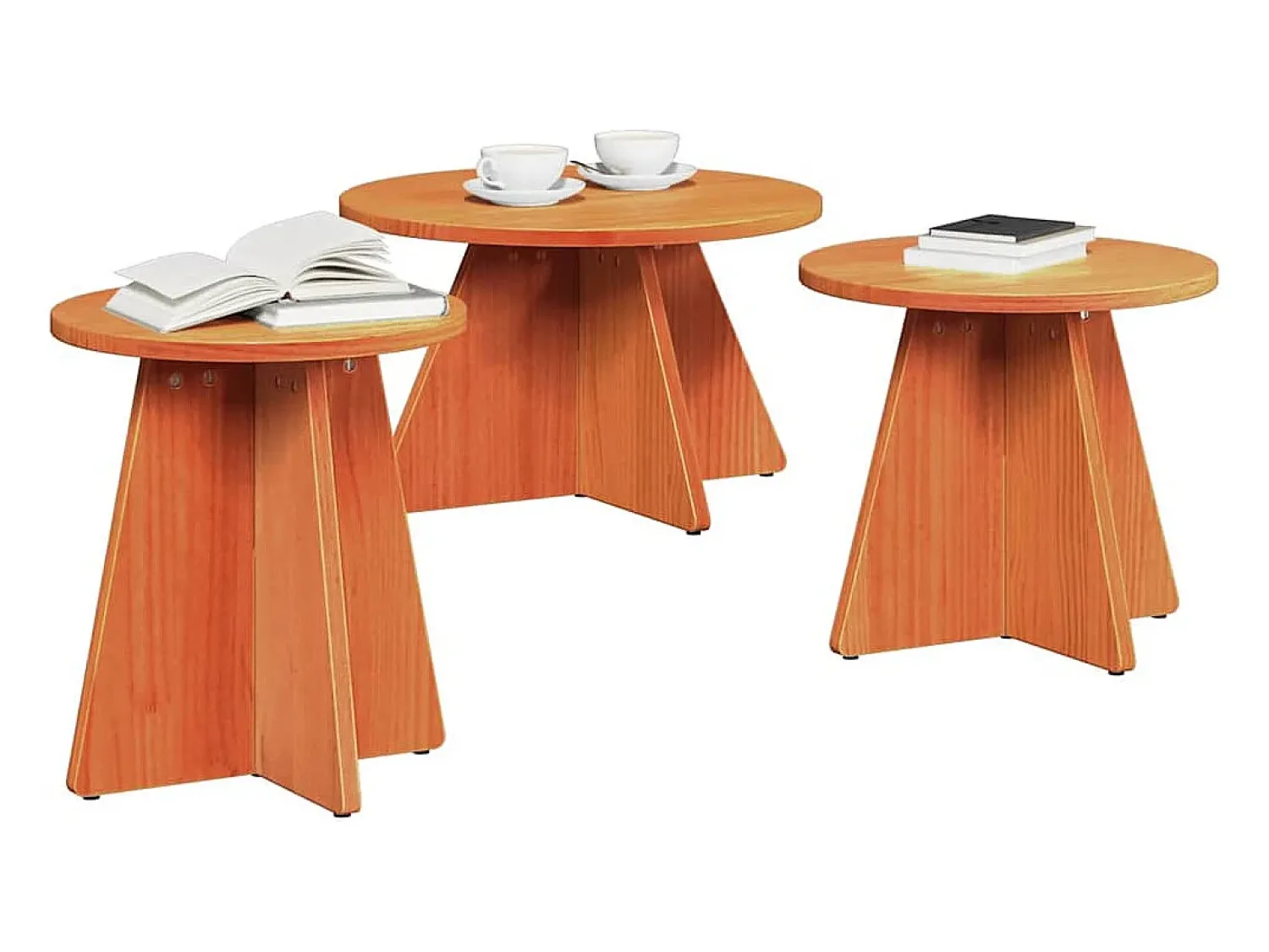 Mesa de centro 3 pcs -mel 49x49x30 cm^ Mesa De Centro