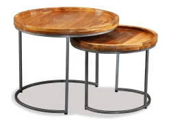Online Mesa de centro 2 pcs madeira de mangueira maciça PT983094 Castanho