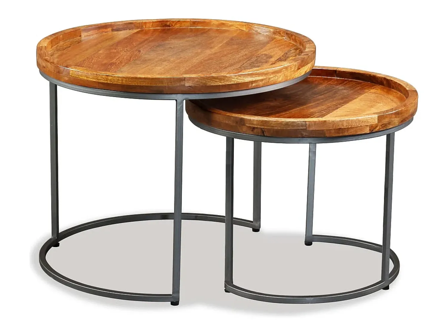 Online Mesa de centro 2 pcs madeira de mangueira maciça PT983094 Castanho