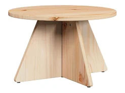 Mesa De Centro| Mesa de centro 3 pcs Natural 49x49x30 cm Castanho