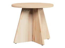 Mesa De Centro| Mesa de centro 3 pcs Natural 49x49x30 cm Castanho