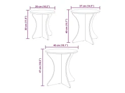 New Mesa de centro 3 pcs Natural 46x46x47 cm Castanho