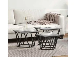 Mesa De Centro* Mesa de centro 3 pcs Sonoma 50x50x40 cm Cinzento