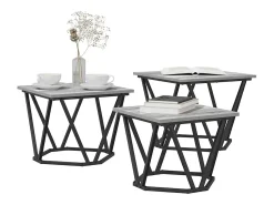 Mesa De Centro* Mesa de centro 3 pcs Sonoma 50x50x40 cm Cinzento