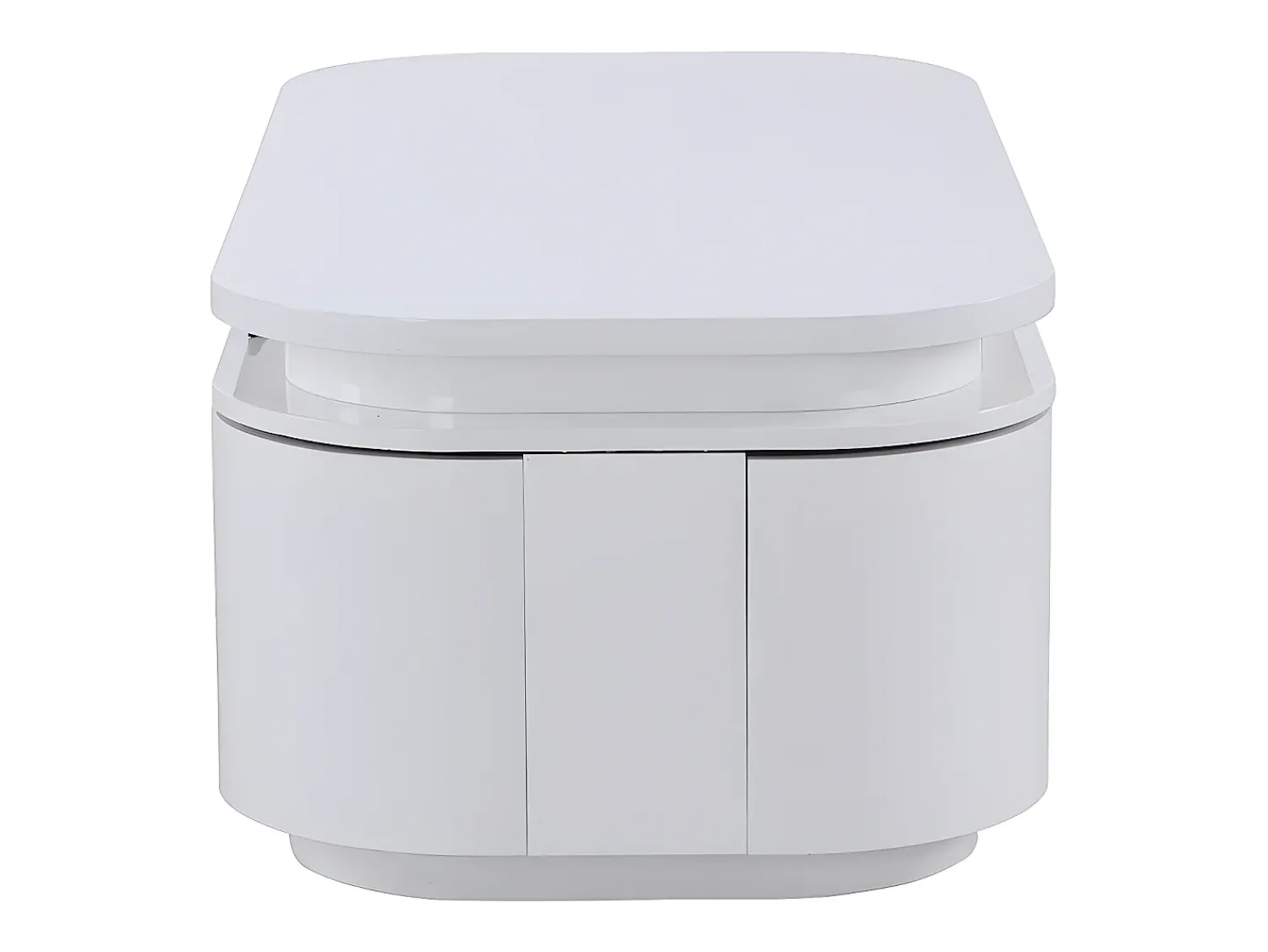 Mesa De Centro*Vente-unique Mesa de centro 4 portas e 1 gaveta com LEDs - MDF - Cor: lacado a - VANDANA Branco
