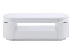Mesa De Centro*Vente-unique Mesa de centro 4 portas e 1 gaveta com LEDs - MDF - Cor: lacado a - VANDANA Branco