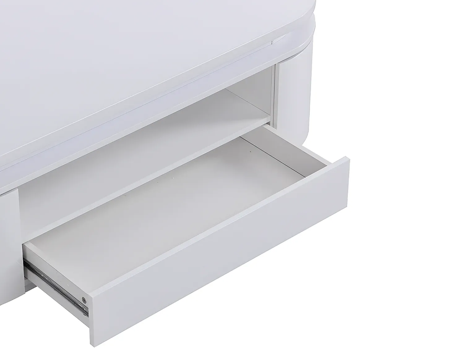 Mesa De Centro*Vente-unique Mesa de centro 4 portas e 1 gaveta com LEDs - MDF - Cor: lacado a - VANDANA Branco