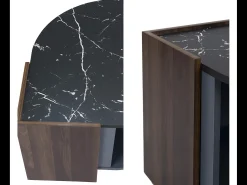 Mesa De Centro*ModernLuxe Mesa de centro - tampo em mármore e efeito madeira - Castanho