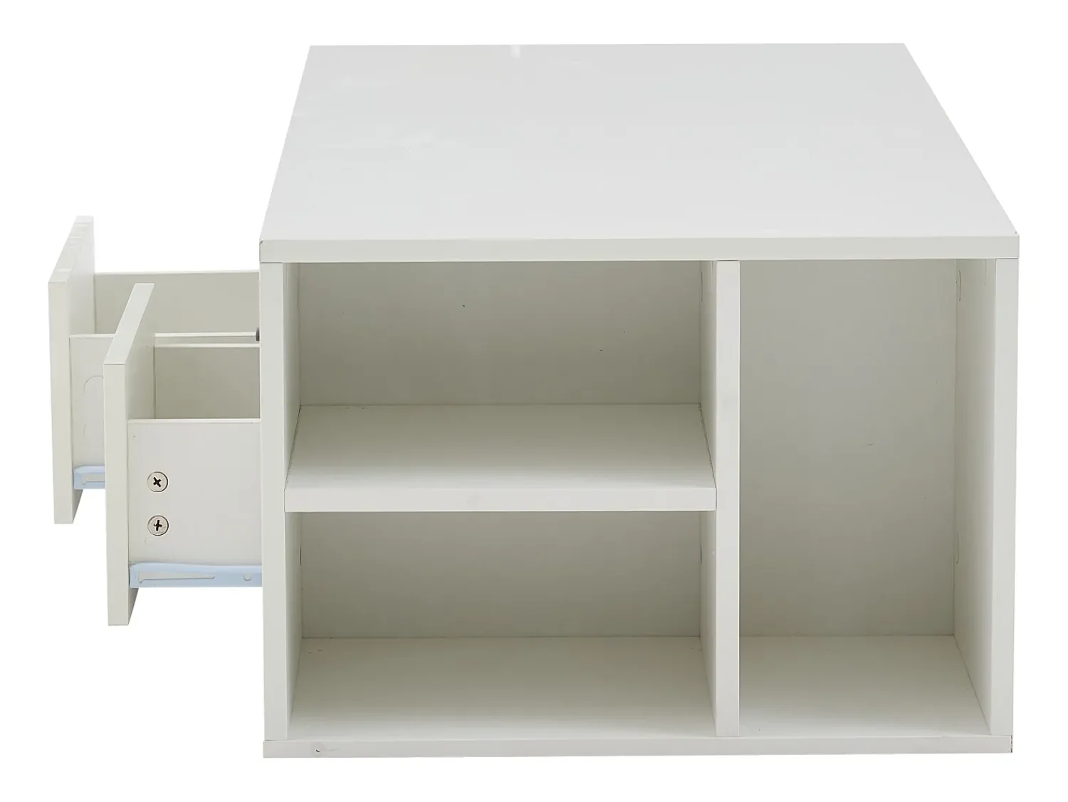 Hauss Spole Mesa de centro 100 x 50 x 35 cm com iluminação LED e 2 gavetas - Branca^ Mesa De Centro
