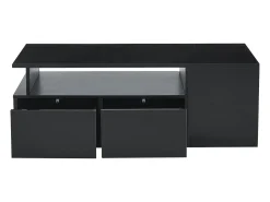 Mesa De Centro|Hauss Spole Mesa de centro 100 x 50 x 35 cm com iluminação LED e 2 gavetas - Preta Preto