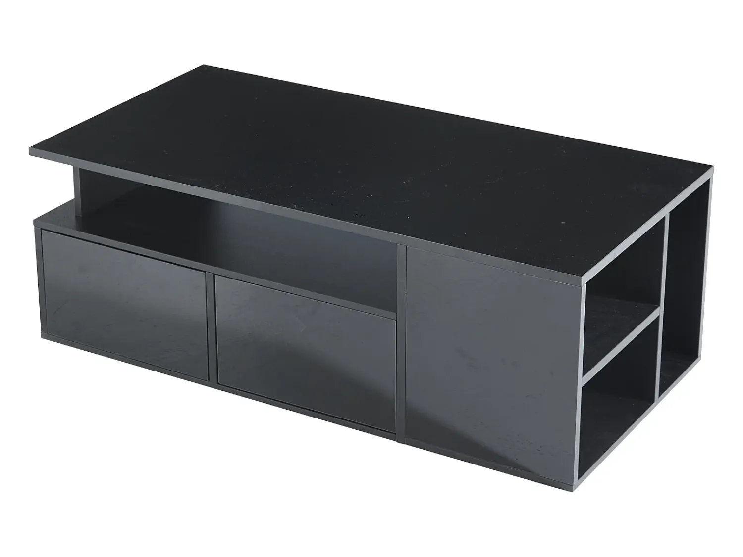 Mesa De Centro|Hauss Spole Mesa de centro 100 x 50 x 35 cm com iluminação LED e 2 gavetas - Preta Preto
