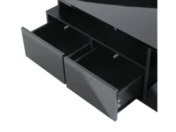 Mesa De Centro|Hauss Spole Mesa de centro 100 x 50 x 35 cm com iluminação LED e 2 gavetas - Preta Preto