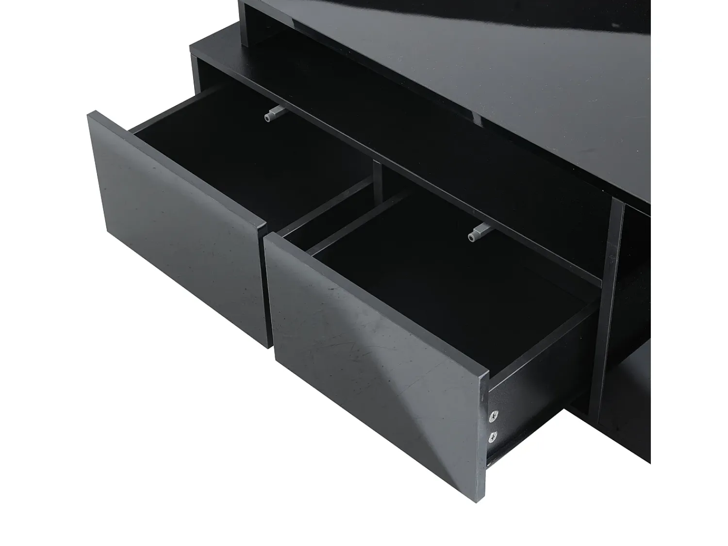 Mesa De Centro|Hauss Spole Mesa de centro 100 x 50 x 35 cm com iluminação LED e 2 gavetas - Preta Preto