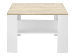 Mesa De Apoio|Helloshop26 Mesa de centro 60 x 60 x 40 cm efeito carvalho e branco 03_0008432 Bege