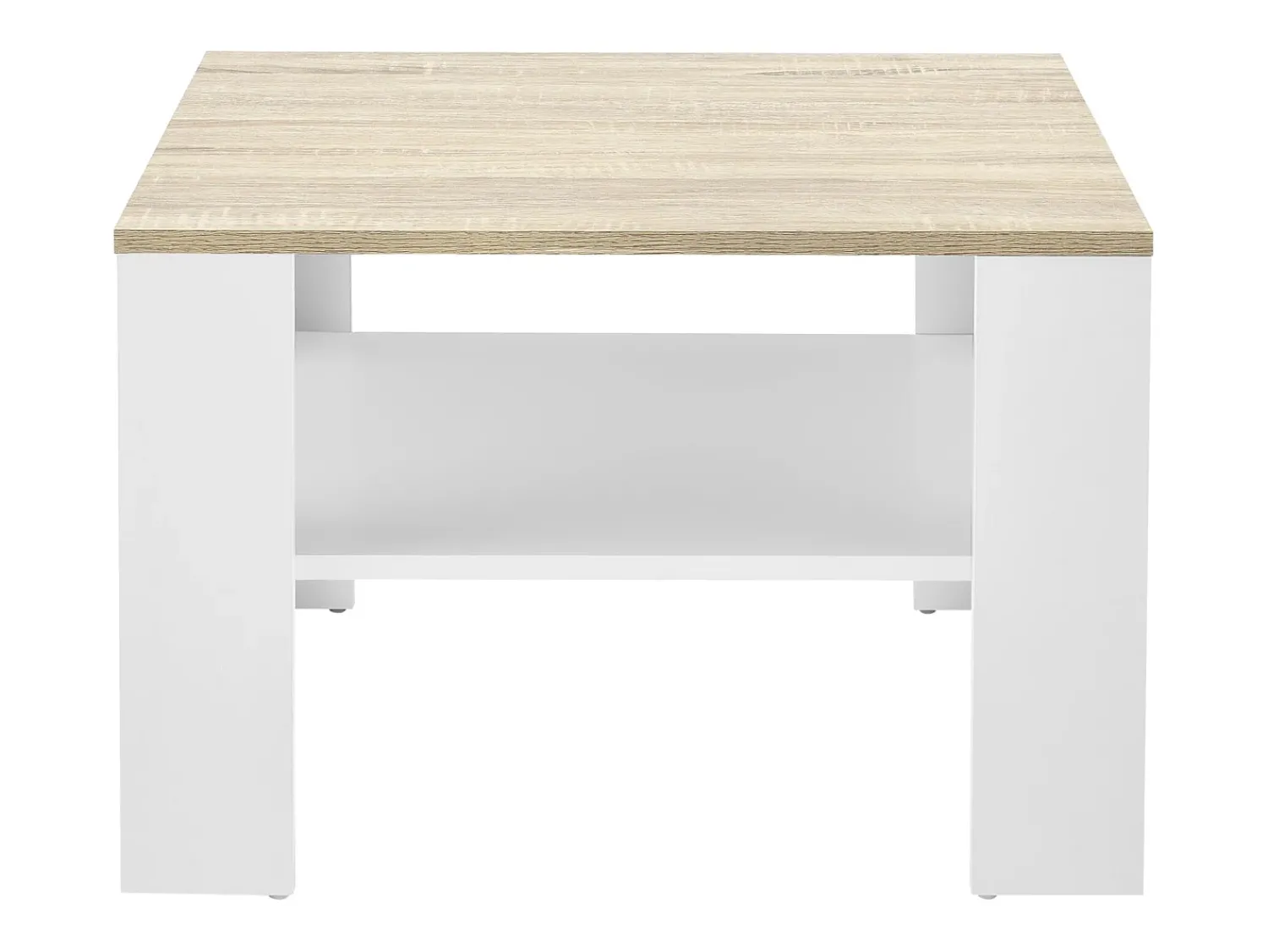 Mesa De Apoio|Helloshop26 Mesa de centro 60 x 60 x 40 cm efeito carvalho e branco 03_0008432 Bege