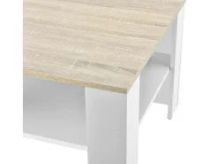 Mesa De Apoio|Helloshop26 Mesa de centro 60 x 60 x 40 cm efeito carvalho e branco 03_0008432 Bege