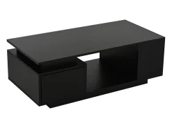 Mesa De Centro*Hauss Spole Mesa de centro 100 x 50 x 36 cm com gaveta, LED - Preta Preto
