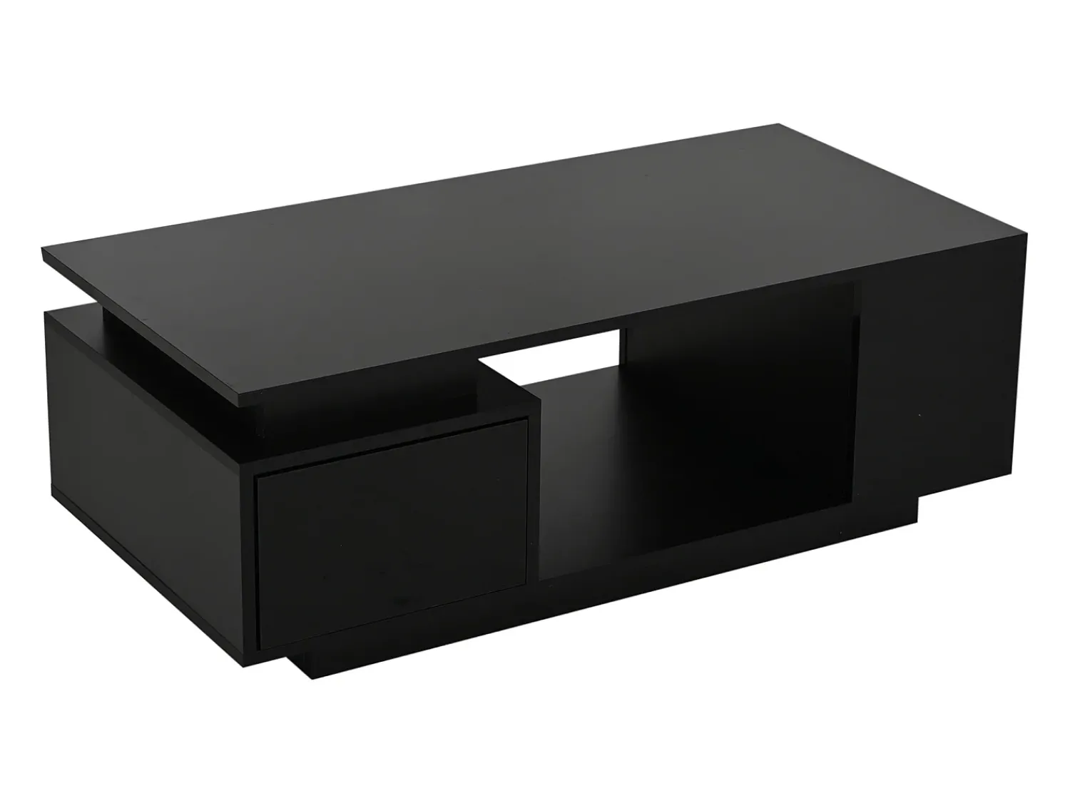 Mesa De Centro*Hauss Spole Mesa de centro 100 x 50 x 36 cm com gaveta, LED - Preta Preto