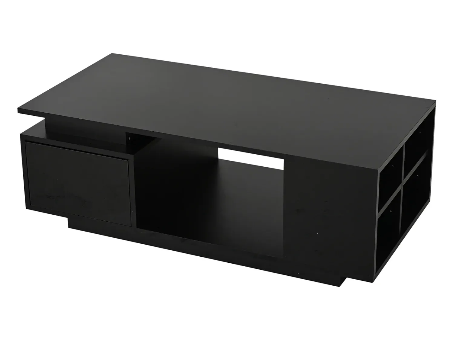 Mesa De Centro*Hauss Spole Mesa de centro 100 x 50 x 36 cm com gaveta, LED - Preta Preto