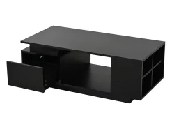 Mesa De Centro*Hauss Spole Mesa de centro 100 x 50 x 36 cm com gaveta, LED - Preta Preto