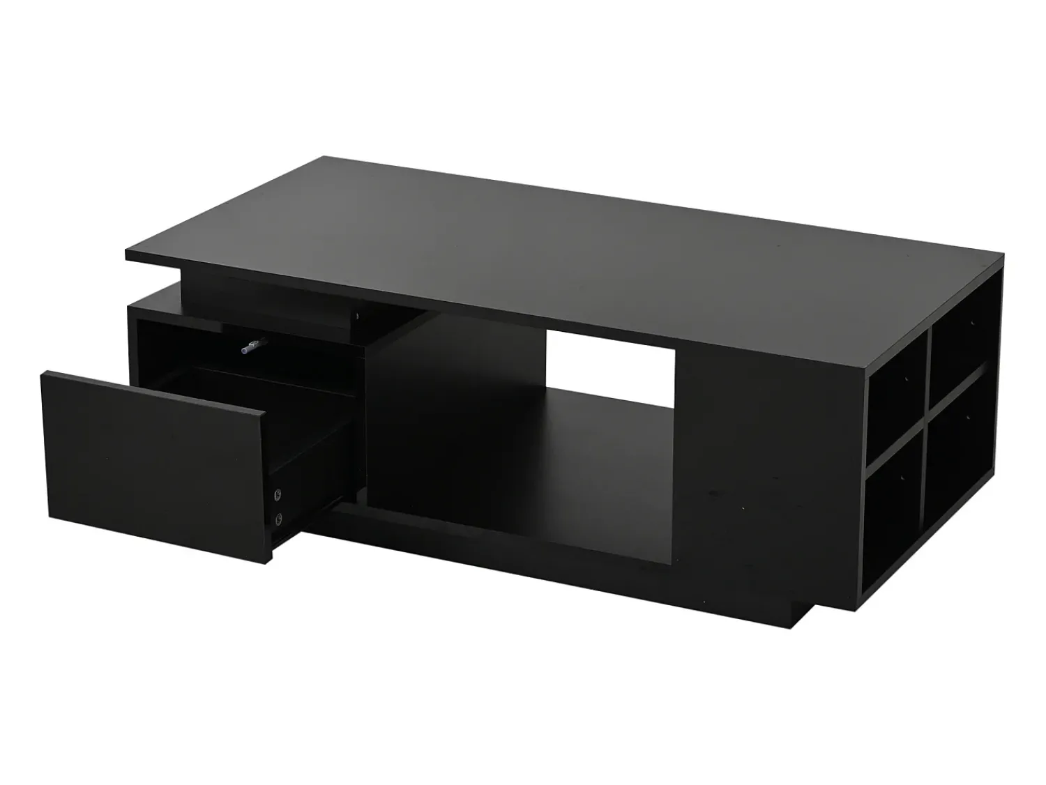 Mesa De Centro*Hauss Spole Mesa de centro 100 x 50 x 36 cm com gaveta, LED - Preta Preto