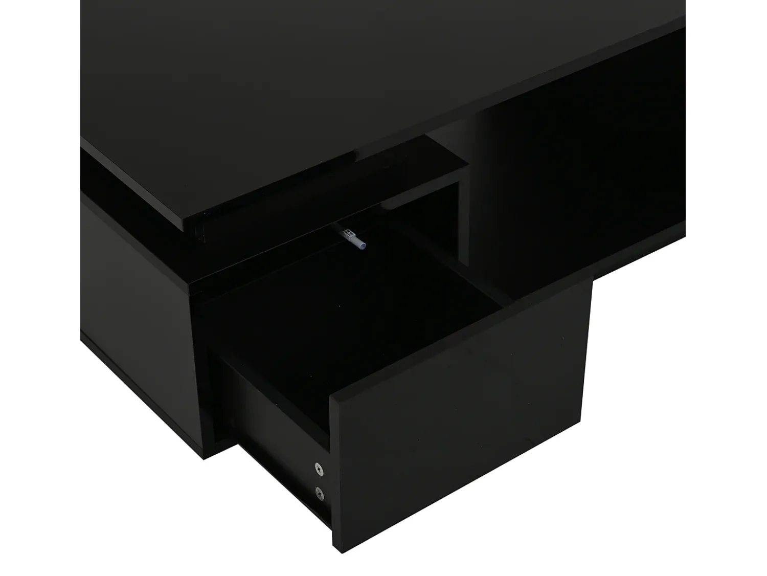 Mesa De Centro*Hauss Spole Mesa de centro 100 x 50 x 36 cm com gaveta, LED - Preta Preto