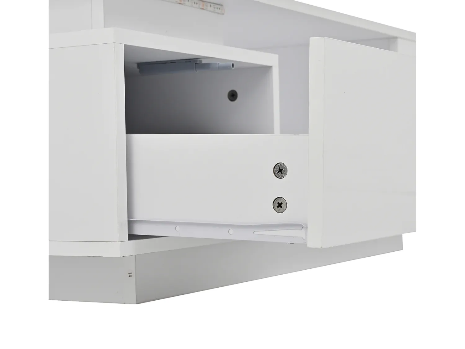 New Hauss Spole Mesa de centro 100 x 50 x 36 cm com gaveta, LED - Branca Branco