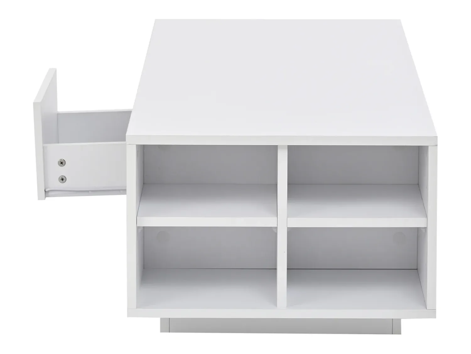 New Hauss Spole Mesa de centro 100 x 50 x 36 cm com gaveta, LED - Branca Branco