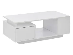 New Hauss Spole Mesa de centro 100 x 50 x 36 cm com gaveta, LED - Branca Branco