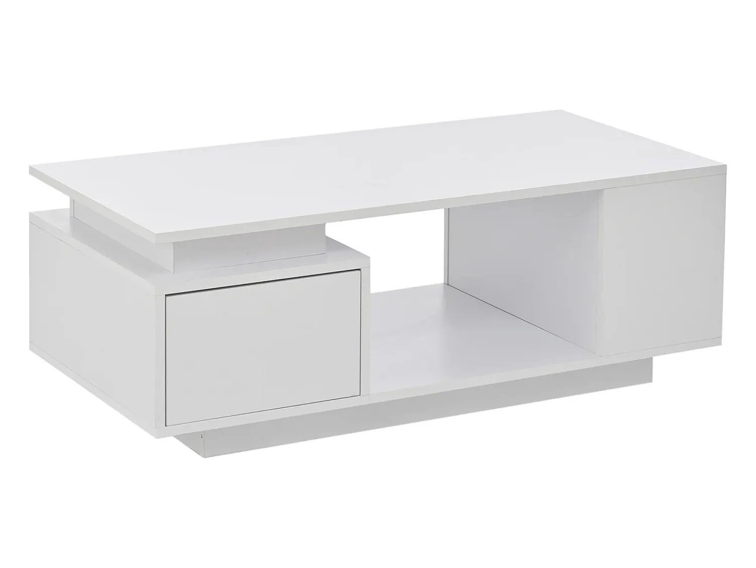 New Hauss Spole Mesa de centro 100 x 50 x 36 cm com gaveta, LED - Branca Branco