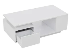 New Hauss Spole Mesa de centro 100 x 50 x 36 cm com gaveta, LED - Branca Branco