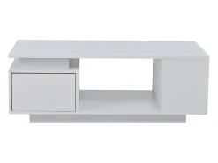 New Hauss Spole Mesa de centro 100 x 50 x 36 cm com gaveta, LED - Branca Branco