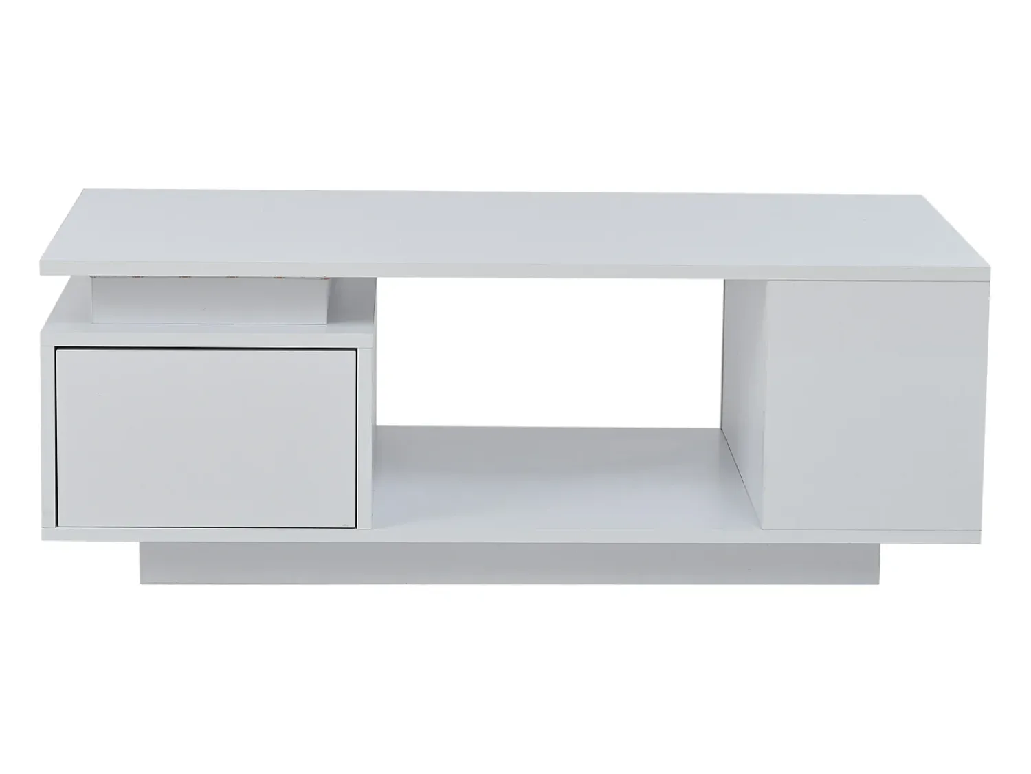 New Hauss Spole Mesa de centro 100 x 50 x 36 cm com gaveta, LED - Branca Branco