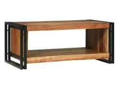 vidaxl Mesa de centro 90 x 50 x 38 cm Madeira Sólida de Acácia Castanho