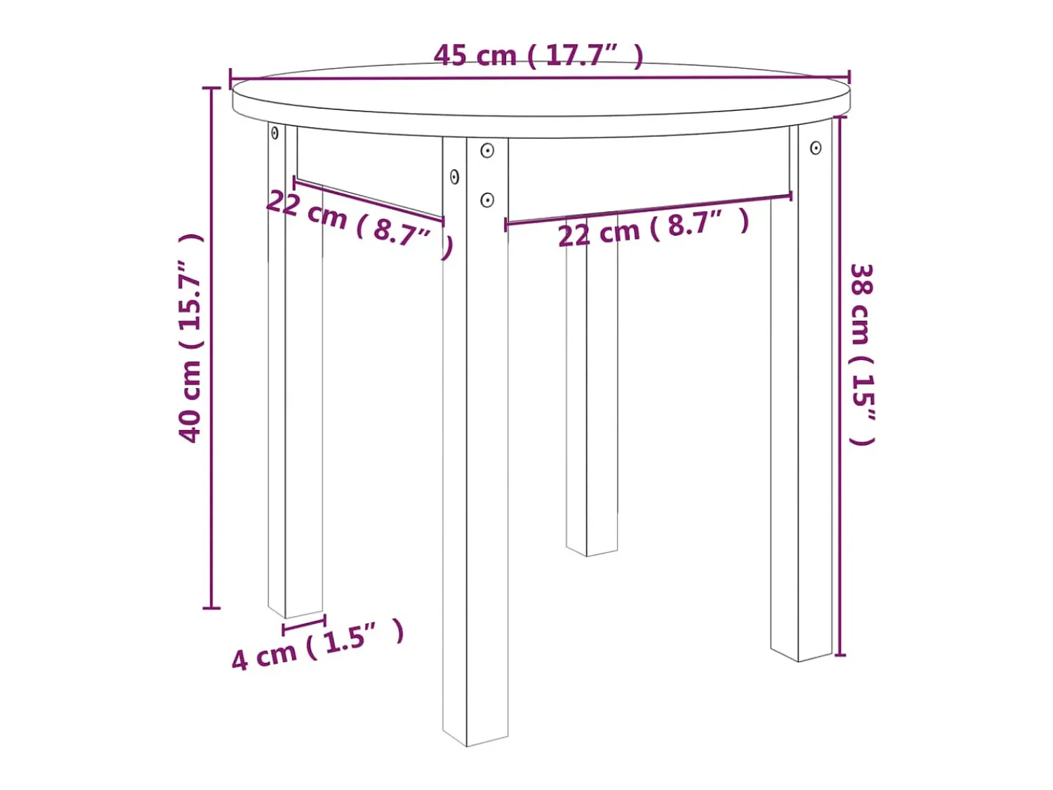 Discount vidaxl Mesa de centro Ø 45x40 cm madeira de pinho maciça Cinzento