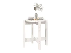 Best Mesa de centro Ø 42,5x45 cm madeira de pinho maciça PT217222 Branco