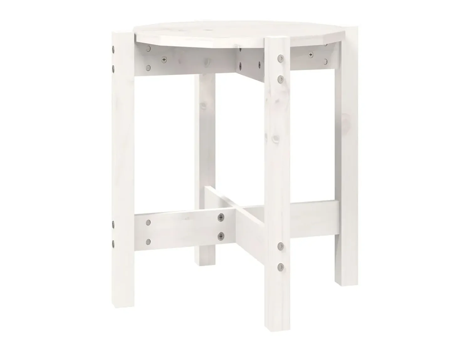 Best Mesa de centro Ø 42,5x45 cm madeira de pinho maciça PT217222 Branco